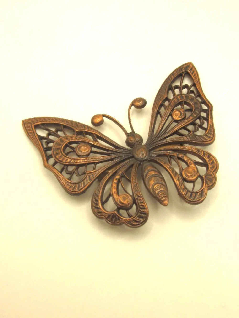 Copper Tone Butterfly Brooch